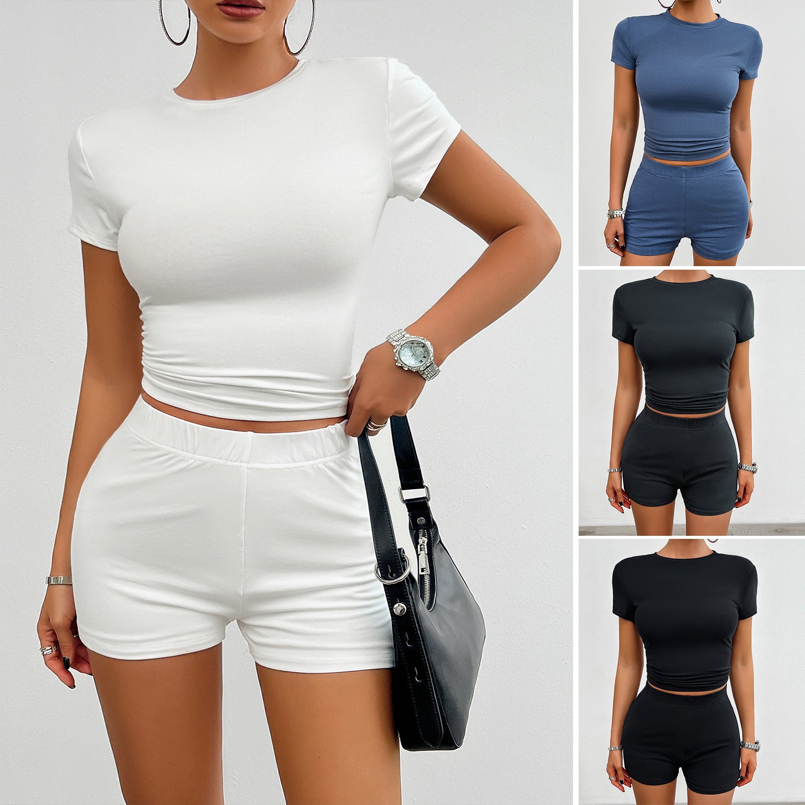 Women's 2-piece sports set with T-shirt and shorts