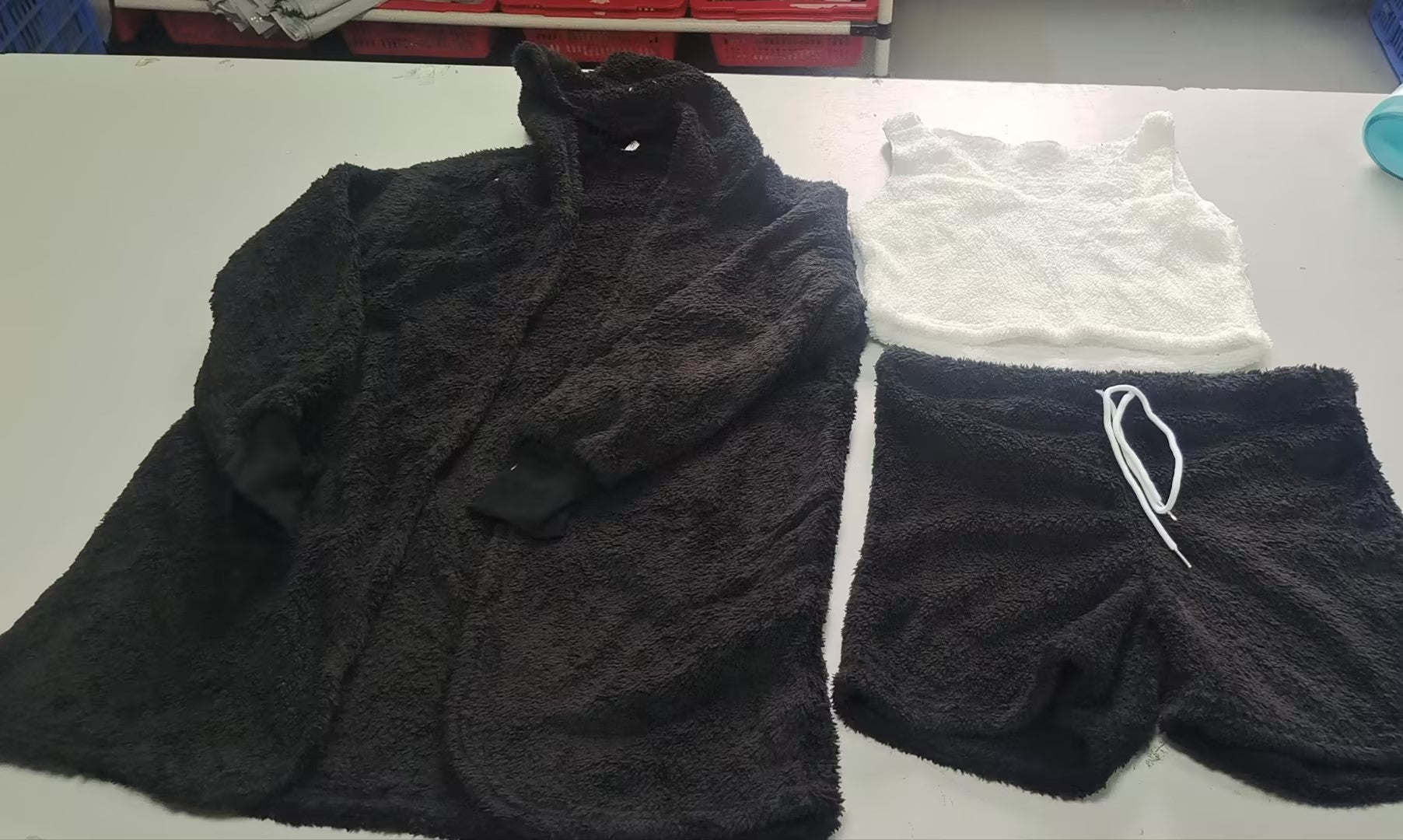 Women's velvet pajama set back view