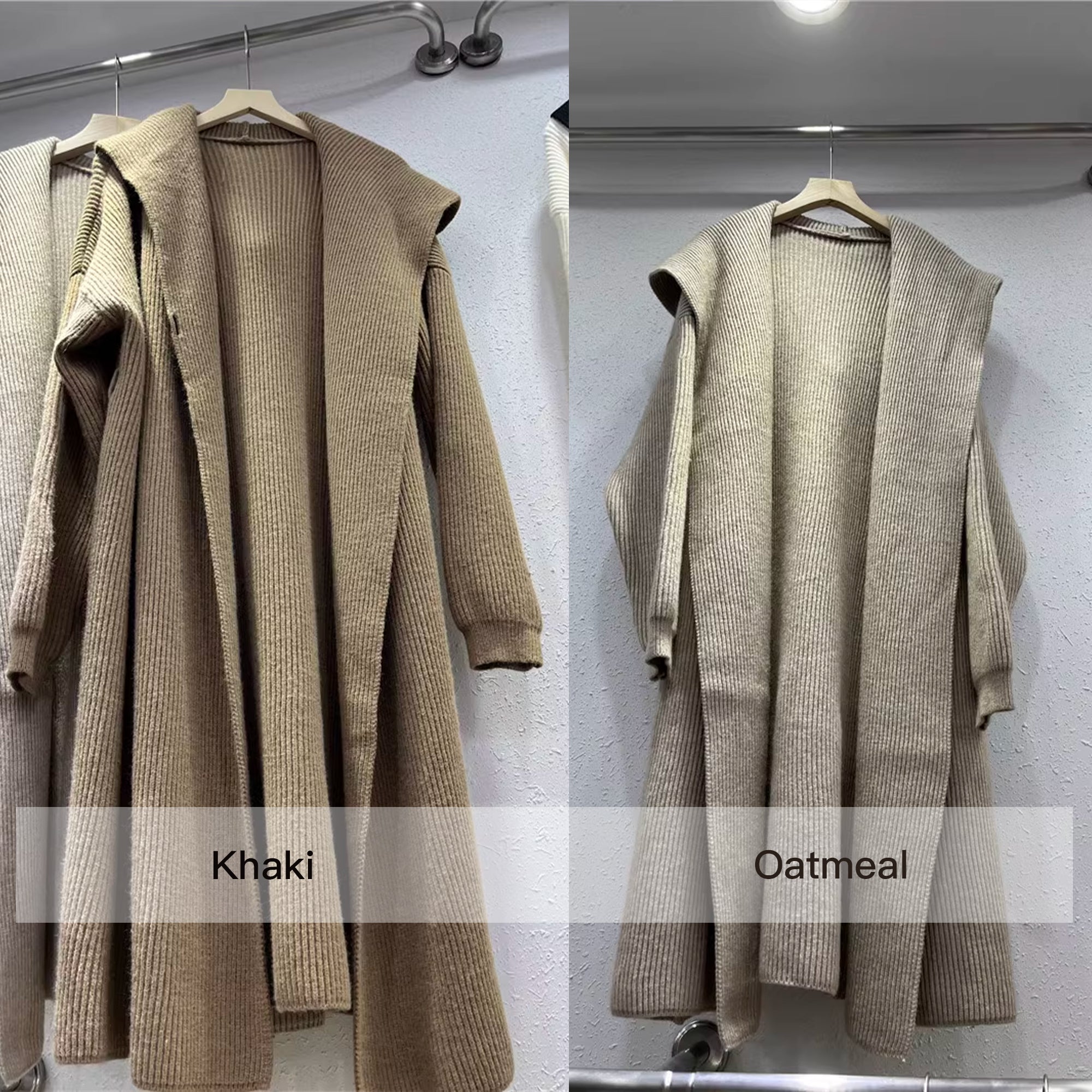 Women's alpaca cardigan coat in beige