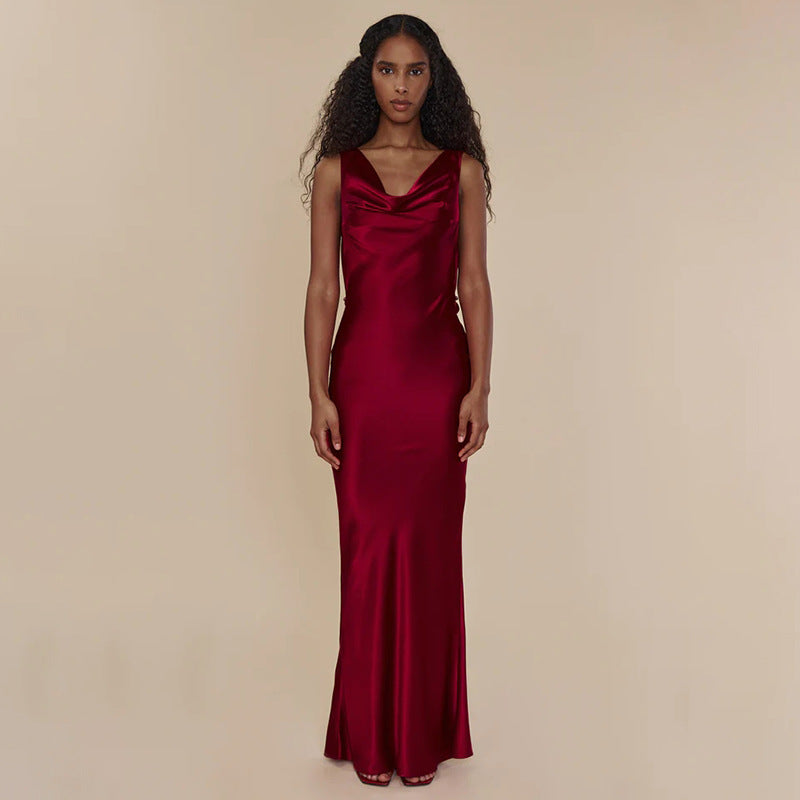 Women's backless evening gown lifestyle photo
