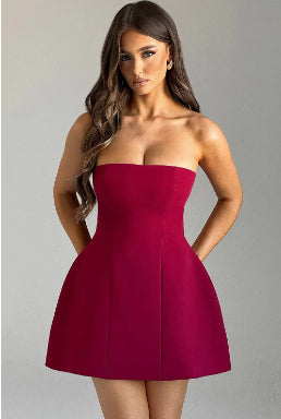 Women's tube party dress side view