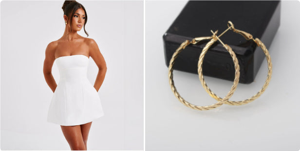 Size guide for women's backless tube party dress