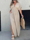 Women's maxi dress in dark blue