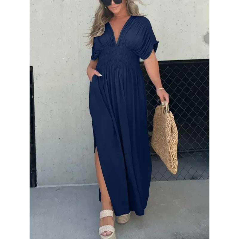 Women's maxi dress in khaki