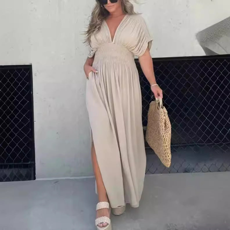 Size guide for women's bat-sleeve maxi dress