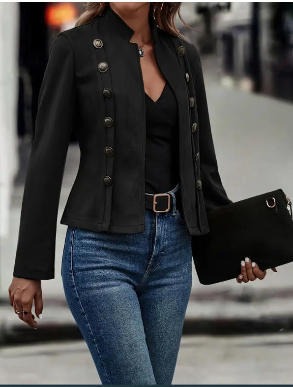 Women's suede jacket in dark brown