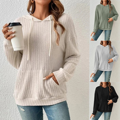 Women's drawstring hooded sweatshirt, front view