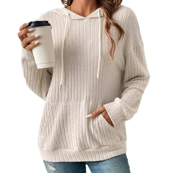 Size guide for women's drawstring hooded sweatshirt