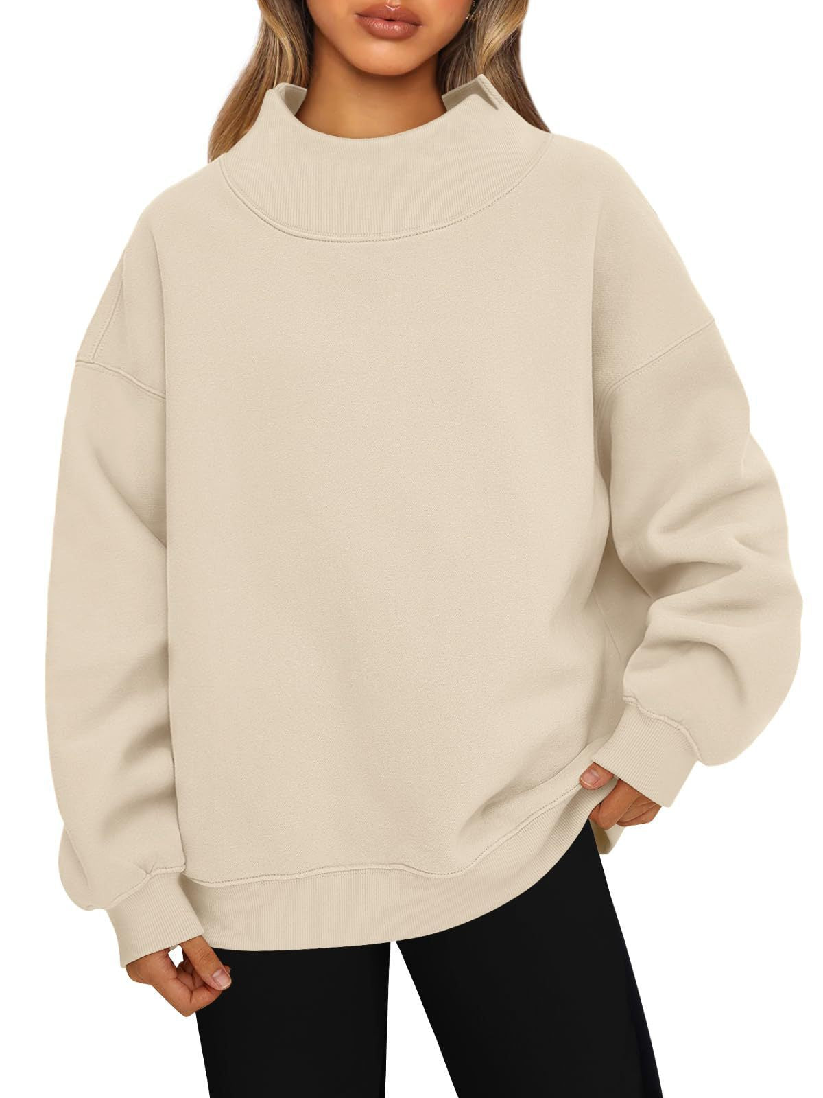 Women's fleece pullover sweatshirt in pink