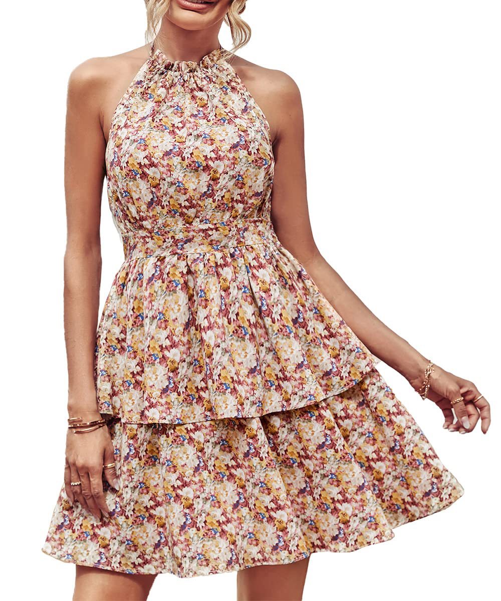 Women's beach dress in blue pink