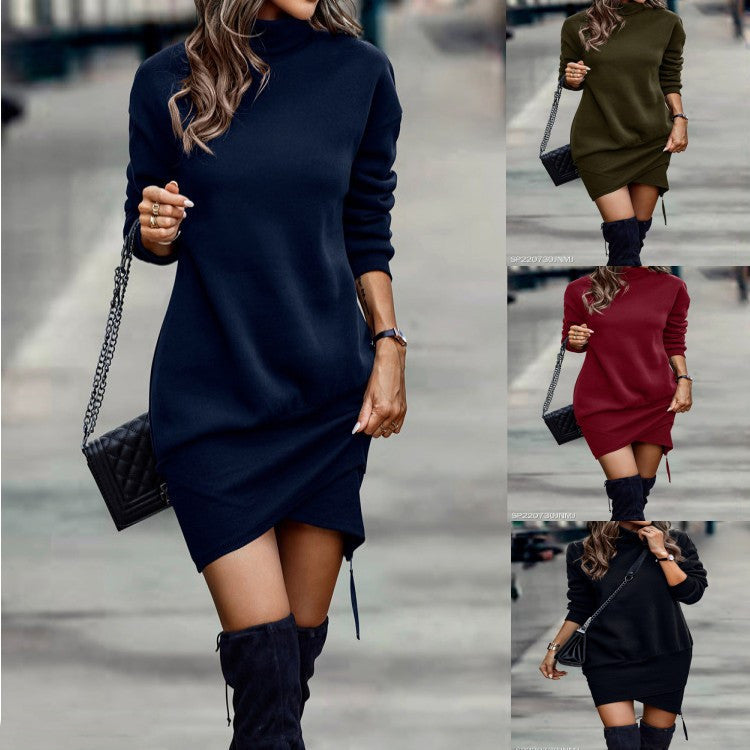 Women's midi dress in dark blue