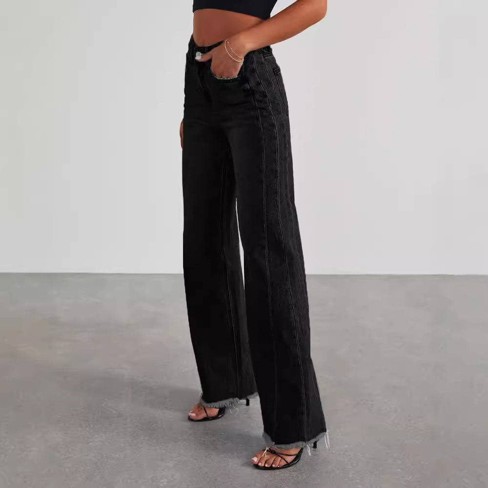 Women's wide-leg jeans in black