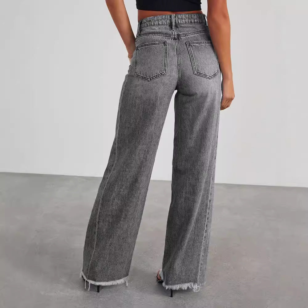 Women's wide-leg jeans in light blue