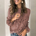 Color options for women's hollow lace top