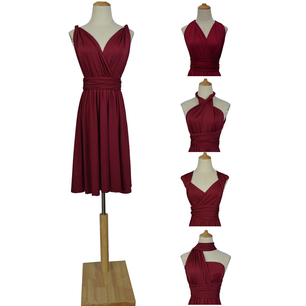 Woman wearing lace-up A-line versatile dress