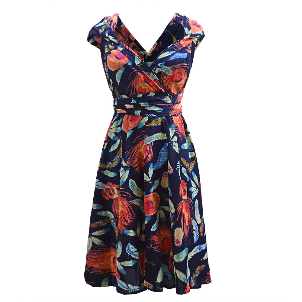 Women's A-line dress in wine red