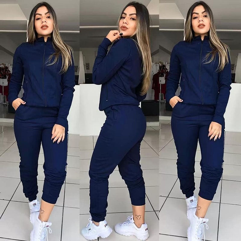 Color options for women's pants suit twinset
