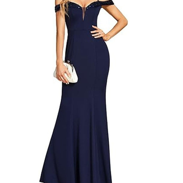 Women's evening gown in wine red