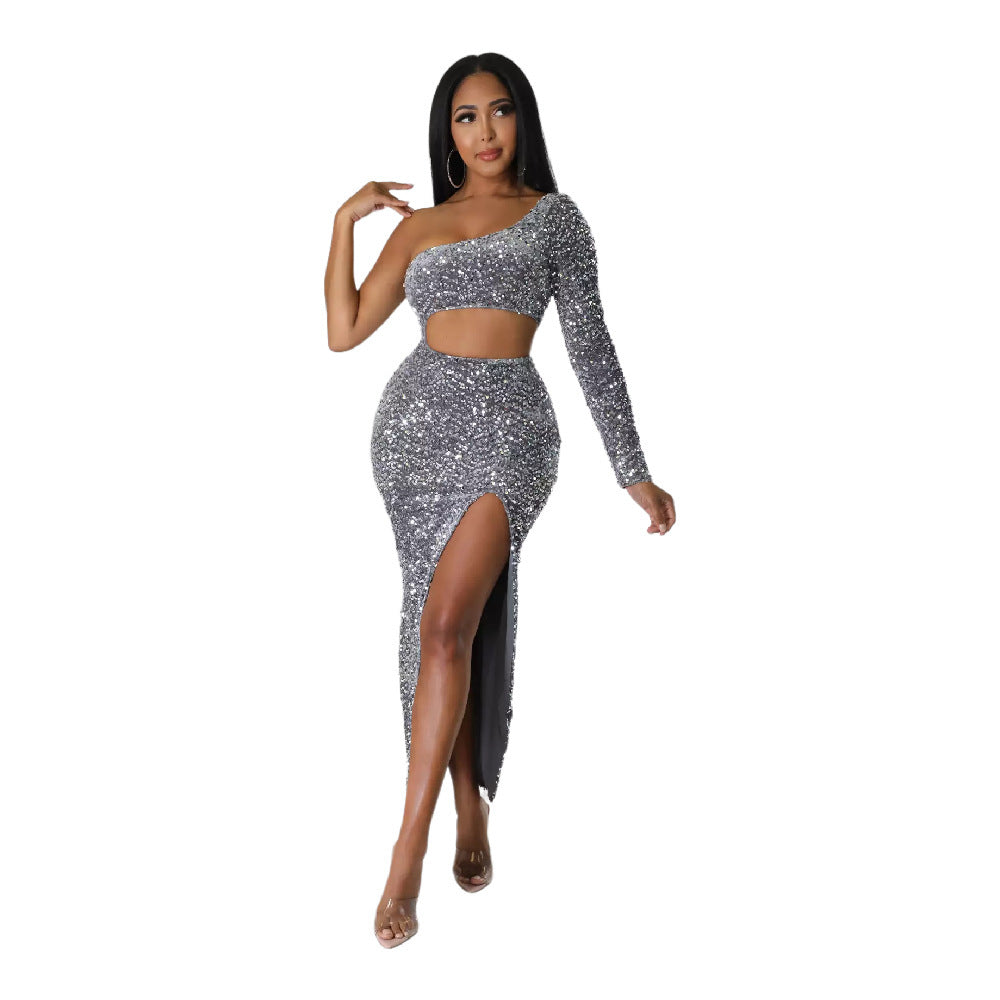 Women's sequin dress in black