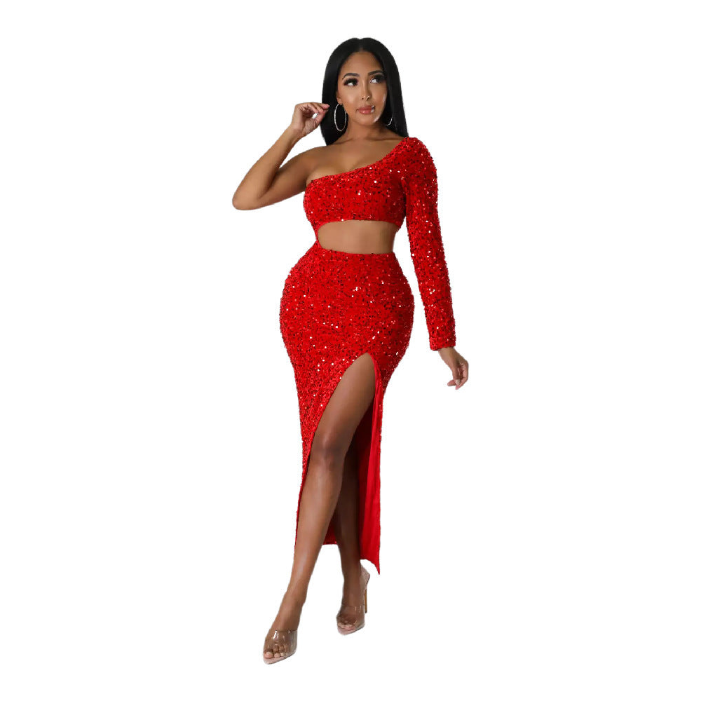 Women's sequin dress in red