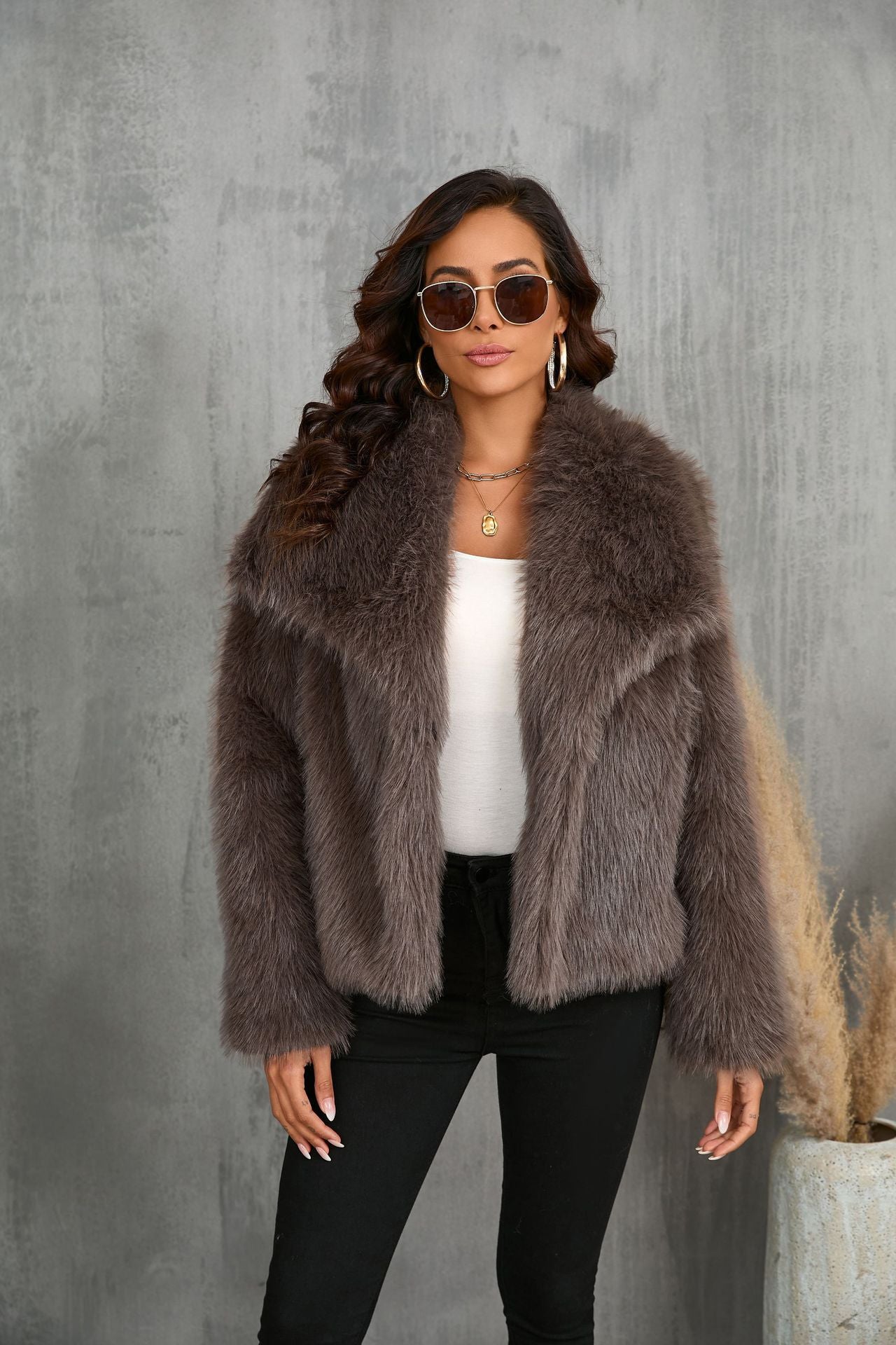 Women's winter coat in light gray