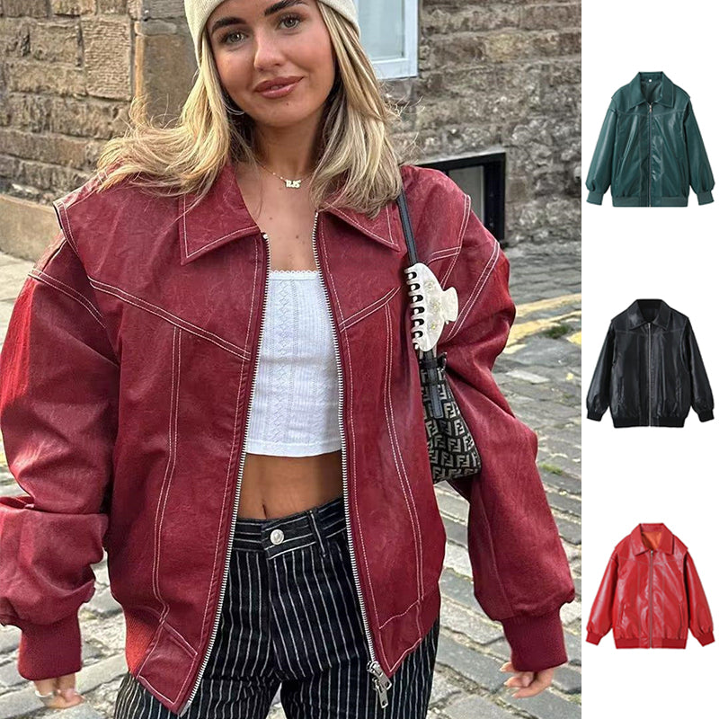 Women's sleeveless moto jacket, front view