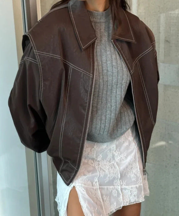 Women's moto vest side view