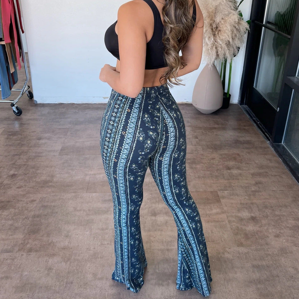 Women's printed trousers, side view