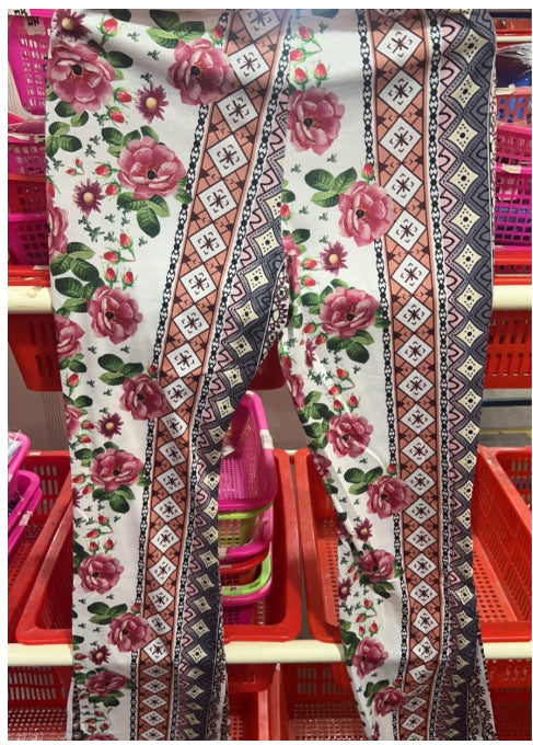 Women's printed trousers styled outfit look