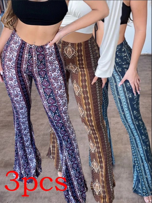 Fabric stretch demonstration on women's trousers