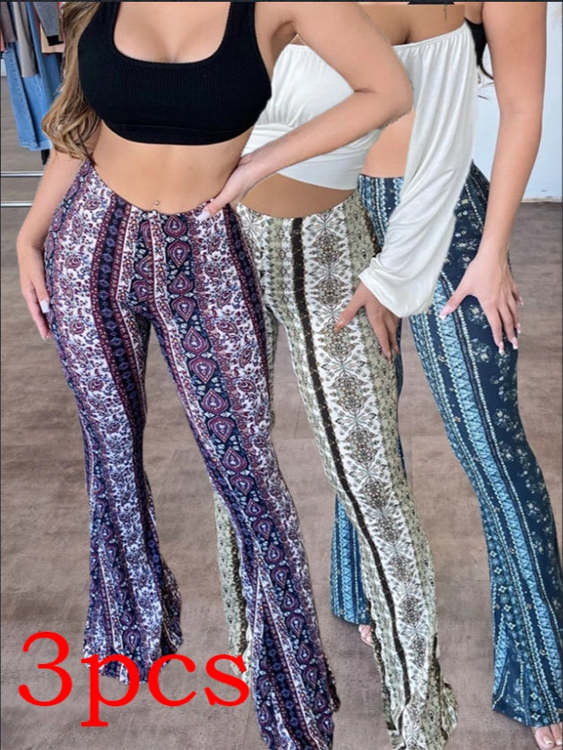 Size guide for women's slim fit printed trousers