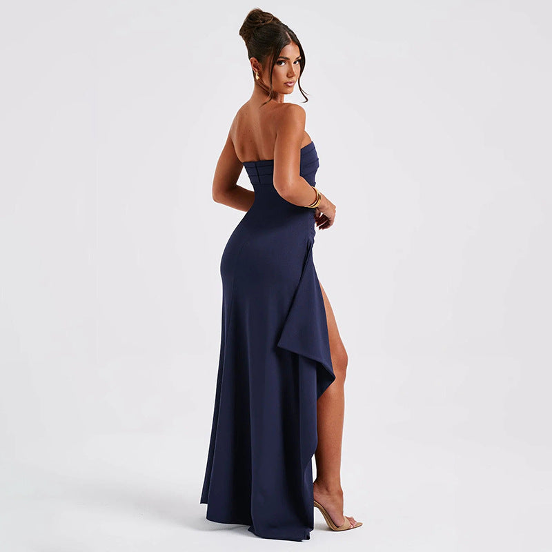 Women's bridesmaid dress in navy blue