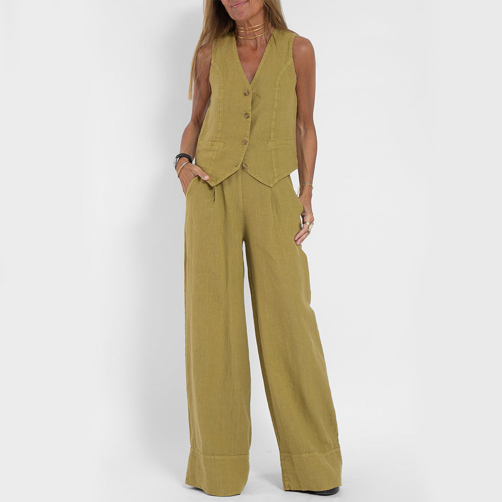 Women's vest and trouser set lifestyle photo