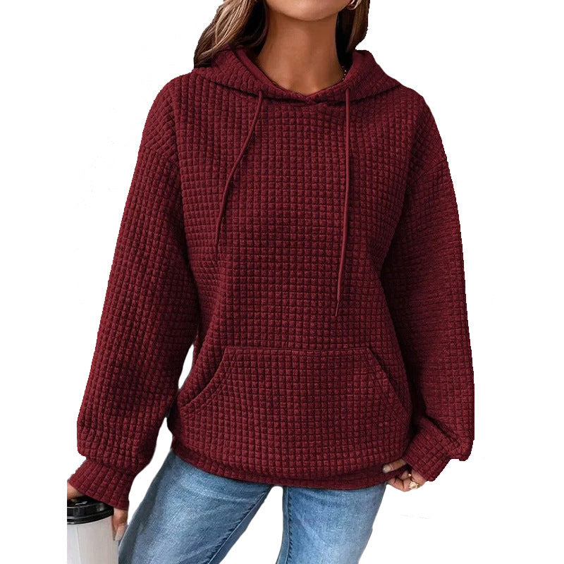 Color chart for women's waffle knit hoodie sweater