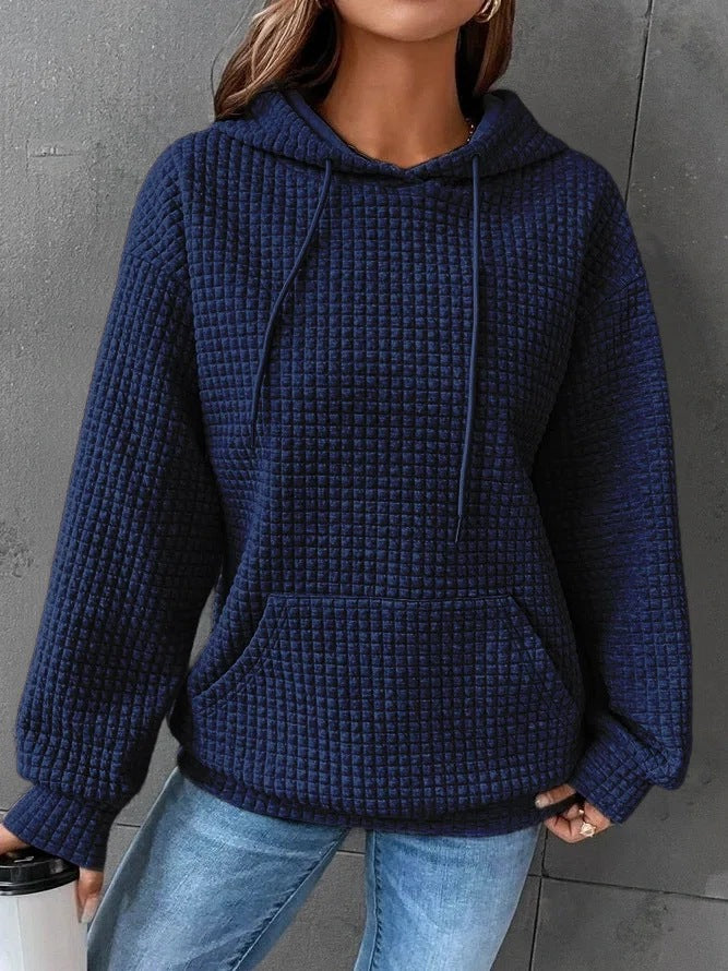 Women's waffle sweater in grey