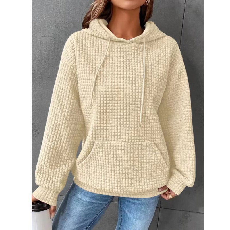 Women's waffle sweater in pink