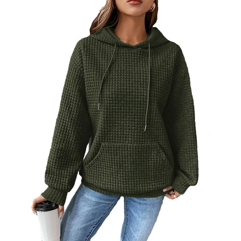 Size guide for women's waffle knit hoodie sweater