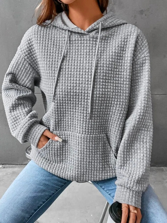Women's waffle sweater in white